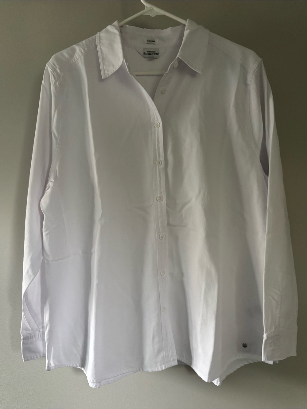Northern Reflections White Cotton Button-Down Shirt